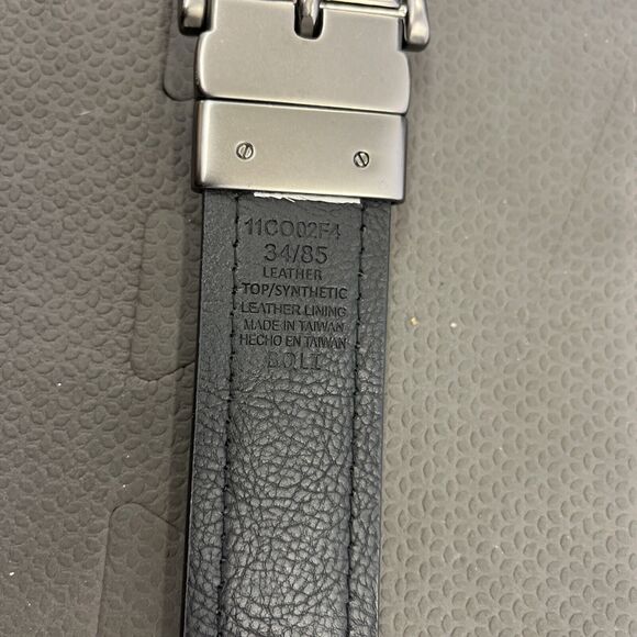 Columbia Men Brown/Black Reversible PebbledLeather Prong Buckle Dress Belt Sz34 - Picture 4 of 6